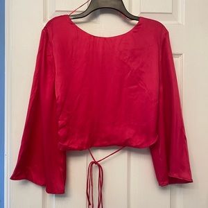 Sold - ZARA SATIN TOP WITH RINGS